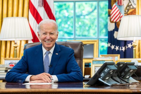 Smiling Joe Biden White House photo