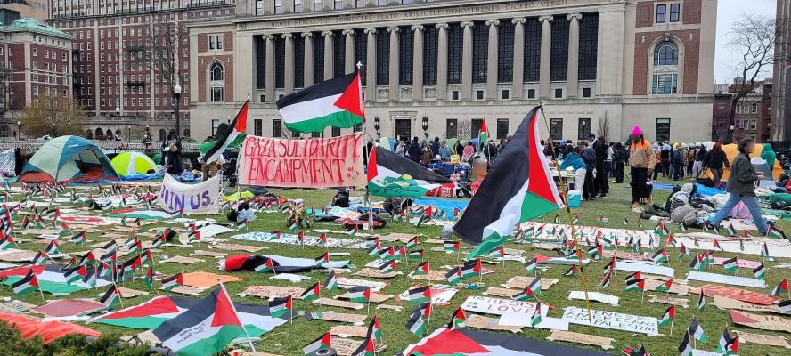 Columbia University pro-Palestine encampment wikimedia