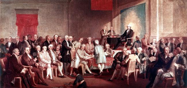 Signing of the Constitution. Thomas P Rossiter. Wikimedia.