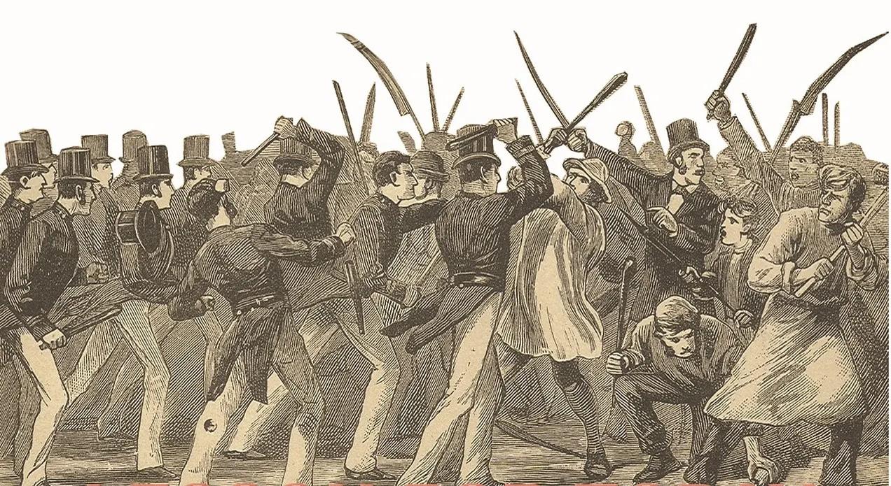 Hexham riot left and right